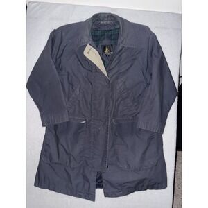 Misty Harbor Men's Jacket‎ Canvas Work Chore Barn Blue Plaid Lined Size S